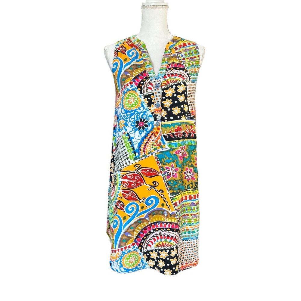 Jams World Dress Boho Patch‎ Hi Lo Sleeveless Popover Tank Size XS